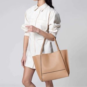 Botkier Pebbled Leather Soho Shoulder Tote in Blush/Gold